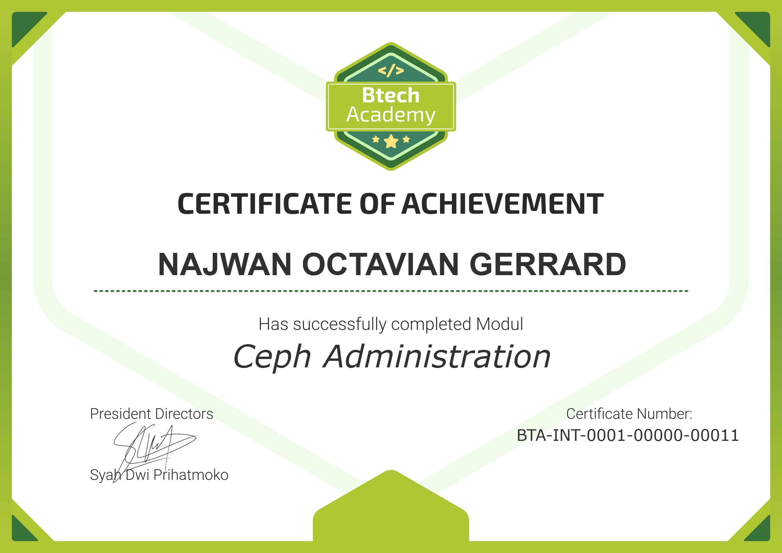 Certificate Linux Fundamental Adinusa